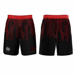 Kundenspezifisches Schwarz Rot Basketball Fußball Schießen langes T-Shirt für Erwachsene und Kinder