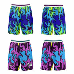 Benutzerdefinierte Blau Lila Reversible Basketball Jersey Personalisierte Print Name Nummer Logo