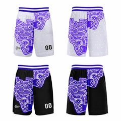 Benutzerdefinierte Weiß Schwarz Reversible Basketball Jersey Personalisierte Print Name Nummer Logo