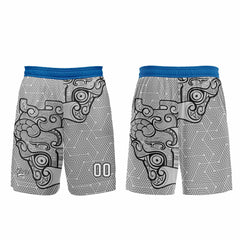 Benutzerdefinierter Grau Blau Basketball Jersey Uniform Anzug gedruckt Ihr Logo Name Nummer