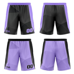Benutzerdefinierte Schwarz Lichtlila Reversible Basketball Jersey Personalisierte Drucken Name Nummer Logo