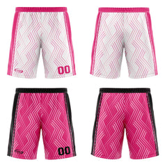 Benutzerdefinierte Weiß Rosa Reversible Basketball Jersey Personalisierte Drucken Name Nummer Logo