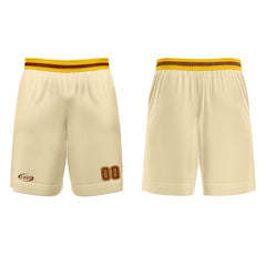 Benutzerdefinierter Creme Braun Gelb Basketball Jersey Uniform Anzug gedruckt Ihr Logo Name Nummer