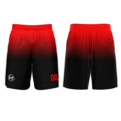 Kundenspezifisches Schwarz Rot Basketball Fußball Schießen langes T-Shirt für Erwachsene und Kinder