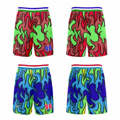 Benutzerdefinierte Blau Rot Reversible Basketball Jersey Personalisierte Print Name Nummer Logo