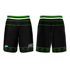 Benutzerdefinierter Schwarz Grün Basketball Jersey Uniform Anzug gedruckt Ihr Logo Name Nummer