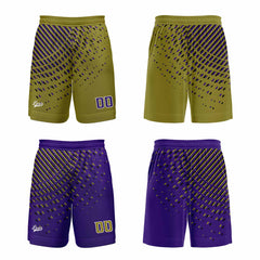 Benutzerdefinierte Gold Lila Reversible Basketball Jersey Personalisierte Print Name Nummer Logo