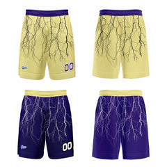 Benutzerdefinierte Gelb Blau Reversible Basketball Jersey Personalisierte Print Name Nummer Logo