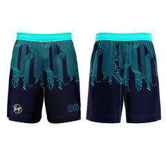 Kundenspezifisches Dunkelblau Cyan Basketball Fußball Schießen langes T-Shirt für Erwachsene und Kinder