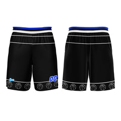 Benutzerdefinierter Schwarz Blau Basketball Jersey Uniform Anzug gedruckt Ihr Logo Name Nummer