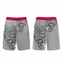 Benutzerdefinierter Grau Rosa Basketball Jersey Uniform Anzug gedruckt Ihr Logo Name Nummer