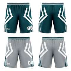 Benutzerdefinierte Langweilig Grün Grau Reversible Basketball Jersey Personalisierte Drucken Name Nummer Logo
