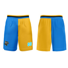 Benutzerdefinierter Blau Gelb Basketball Jersey Uniform Anzug gedruckt Ihr Logo Name Nummer