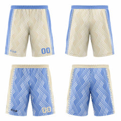 Benutzerdefinierte Creme Blau Reversible Basketball Jersey Personalisierte Drucken Name Nummer Logo