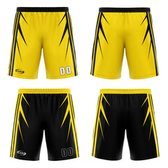 Benutzerdefinierte Gelb Schwarz Reversible Basketball Jersey Personalisierte Drucken Name Nummer Logo
