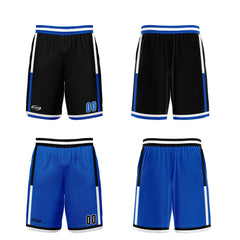 Benutzerdefinierte Schwarz Blau Reversible Basketball Jersey Personalisierte Drucken Name Nummer Logo