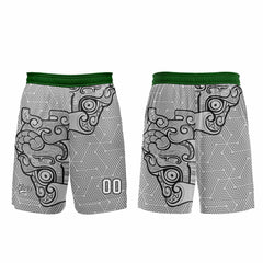 Benutzerdefinierter Grau Grün Basketball Jersey Uniform Anzug gedruckt Ihr Logo Name Nummer