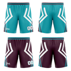 Benutzerdefinierte Cyan Jahrgang Lila Reversible Basketball Jersey Personalisierte Drucken Name Nummer Logo