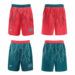 Benutzerdefinierte Rot Mitternachtsgrün Reversible Basketball Jersey Personalisierte Print Name Nummer Logo