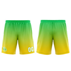 Benutzerdefinierter Gelb Grün Basketball Jersey Uniform Anzug gedruckt Ihr Logo Name Nummer