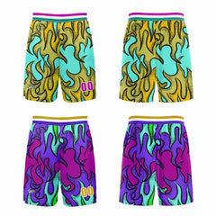 Benutzerdefinierte Lila Gelb Reversible Basketball Jersey Personalisierte Print Name Nummer Logo