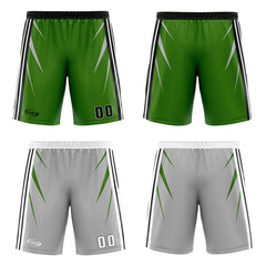 Benutzerdefinierte Grün Grau Reversible Basketball Jersey Personalisierte Drucken Name Nummer Logo