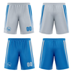 Benutzerdefinierte Blau Grau Reversible Basketball Jersey Personalisierte Print Name Nummer Logo