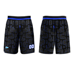 Benutzerdefinierter Schwarz Azurblau Basketball Jersey Uniform Anzug gedruckt Ihr Logo Name Nummer