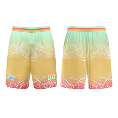 Benutzerdefinierter Grün Gelb Basketball Jersey Uniform Anzug gedruckt Ihr Logo Name Nummer