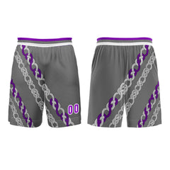 Benutzerdefinierter Grau Violett Basketball Jersey Uniform Anzug gedruckt Ihr Logo Name Nummer