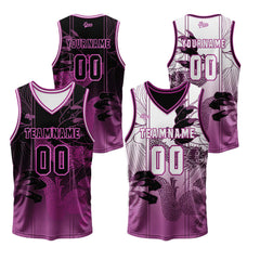Benutzerdefinierte Rose Reversible Basketball Jersey Personalisierte Print Name Nummer Logo