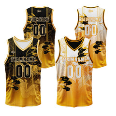 Benutzerdefinierte Orange Reversible Basketball Jersey Personalisierte Print Name Nummer Logo