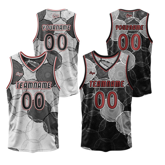 Benutzerdefinierte Schwarz Grau Reversible Basketball Jersey Personalisierte Print Name Nummer Logo