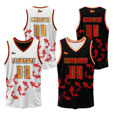 Benutzerdefinierte Schwarz Weiß Reversible Basketball Jersey Personalisierte Print Name Nummer Logo