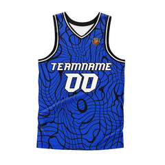 Benutzerdefinierter Blau Basketball Jersey Uniform Anzug gedruckt Ihr Logo Name Nummer