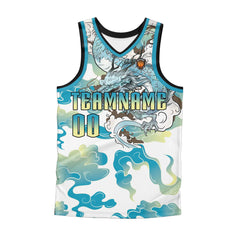 Benutzerdefinierter Blau Gelb Basketball Jersey Uniform Anzug gedruckt Ihr Logo Name Nummer