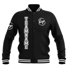 Benutzerdefiniert Schwarz Weiß Wasserdichte Varsity Jacken Personalisiert genäht Name Nummer Logo zu Letterman Jacken