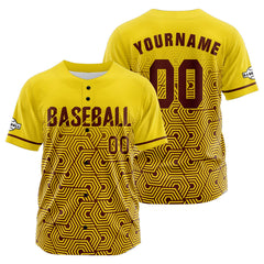 Benutzerdefiniert Gelb Baseball Uniformen Drucken für Jungs Mädchen und Kinder Machen Ihr Team Mehr Vielfältig