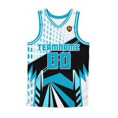 Benutzerdefinierter Hellblau Basketball Jersey Uniform Anzug gedruckt Ihr Logo Name Nummer