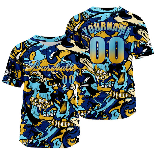 Benutzerdefiniert Blau Baseball Uniformen Drucken für Jungs Mädchen und Kinder Machen Ihr Team Mehr Vielfältig