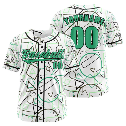 Benutzerdefiniert Weiß Grün Baseball Uniformen Drucken für Jungs Mädchen und Kinder Machen Ihr Team Mehr Vielfältig