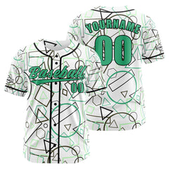 Benutzerdefiniert Weiß Grün Baseball Uniformen Drucken für Jungs Mädchen und Kinder Machen Ihr Team Mehr Vielfältig