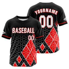Benutzerdefiniert Schwarz Rot Baseball Uniformen Drucken für Jungs Mädchen und Kinder Machen Ihr Team Mehr Vielfältig