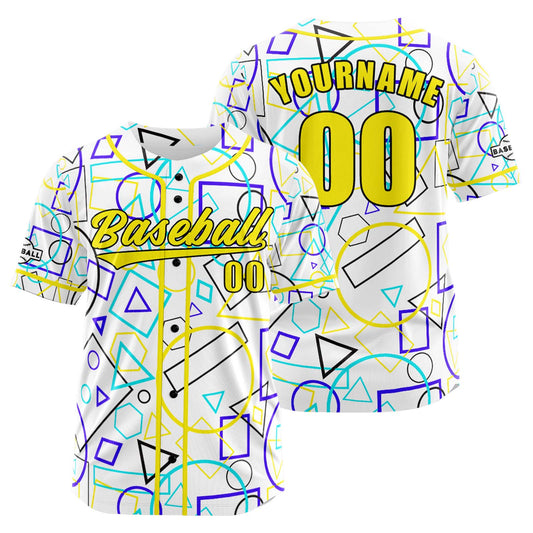 Benutzerdefiniert Weiß Gelb Baseball Uniformen Drucken für Jungs Mädchen und Kinder Machen Ihr Team Mehr Vielfältig