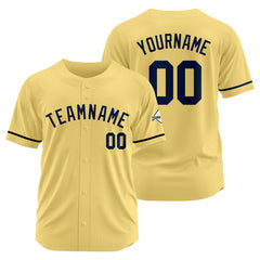 Benutzerdefinierte Authentisch Baseball-Trikot Gold-Marine