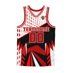 Benutzerdefinierter Rot Basketball Jersey Uniform Anzug gedruckt Ihr Logo Name Nummer