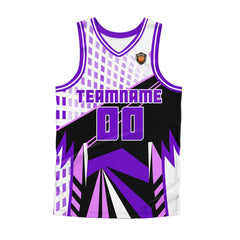 Benutzerdefinierter Lila Basketball Jersey Uniform Anzug gedruckt Ihr Logo Name Nummer