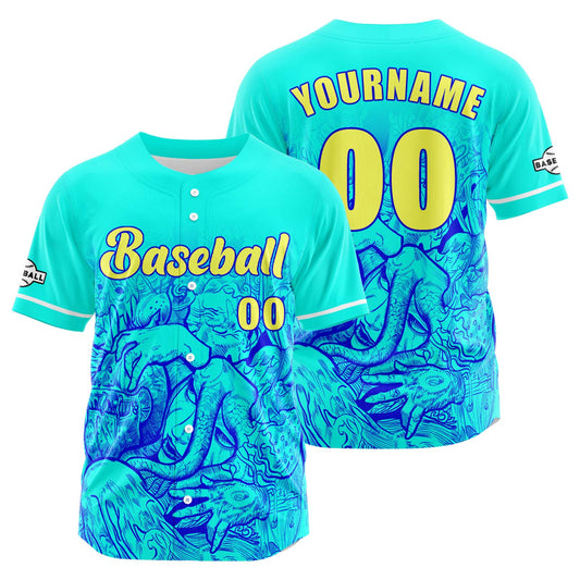 Benutzerdefiniert Blau Baseball Uniformen Drucken für Jungs Mädchen und Kinder Machen Ihr Team Mehr Vielfältig