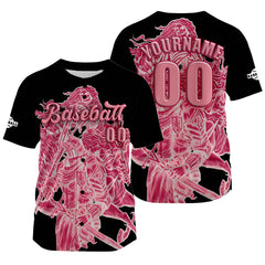 Benutzerdefiniert Schwarz Rosa Baseball Uniformen Drucken für Jungs Mädchen und Kinder Machen Ihr Team Mehr Vielfältig