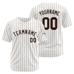 Benutzerdefinierte Authentisch Baseball-Trikot Weiss-braun